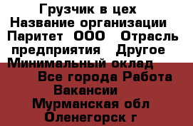 Грузчик в цех › Название организации ­ Паритет, ООО › Отрасль предприятия ­ Другое › Минимальный оклад ­ 23 000 - Все города Работа » Вакансии   . Мурманская обл.,Оленегорск г.
